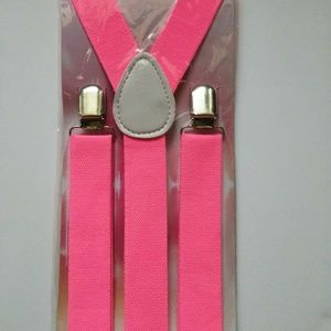 Pink neon suspenders. NWT.